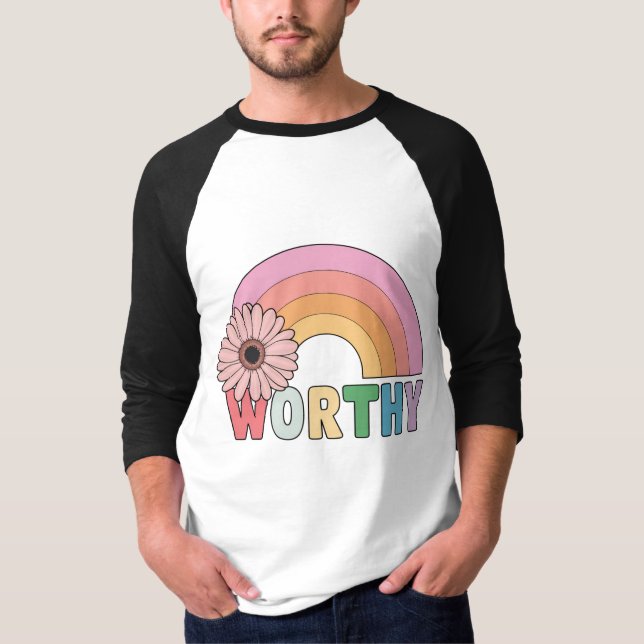 Camiseta Worthy Rainbow Bloom (Frente)