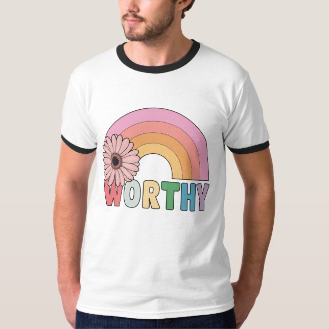 Camiseta Worthy Rainbow Bloom (Frente)