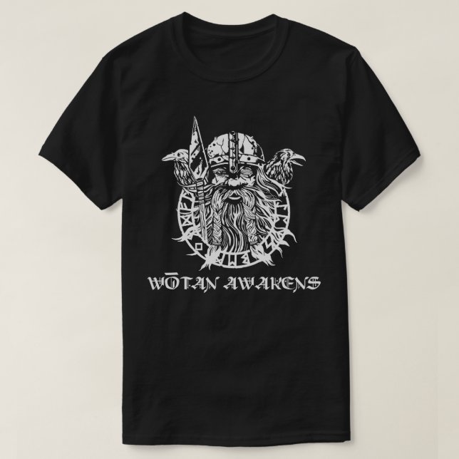 Camiseta Wotan Awakens Asatru Norse Mythology Viking s  (Frente do Design)