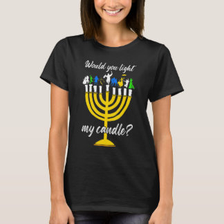 Camiseta Would You Light My Candle Hanukkah Pajamakah   Jew