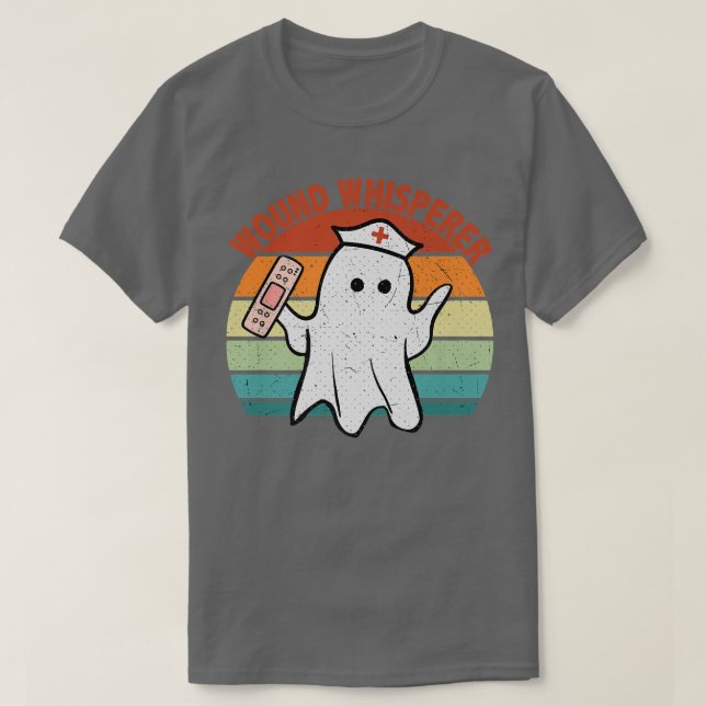 Camiseta Wound Whisperer Ghost Nurse Boo Halloween 2022 Nur (Frente do Design)