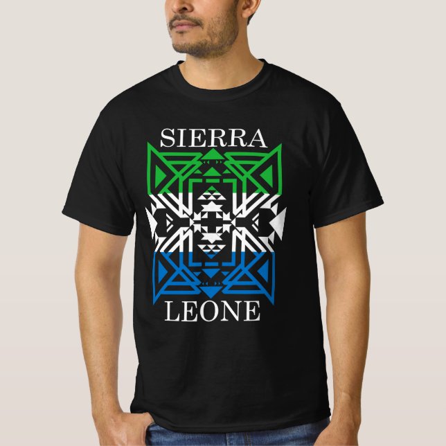 Camiseta Wout Arts Freetown Serra Leoa Bandeira Geométrica (Frente)