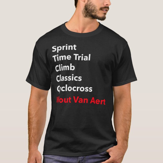 Camiseta Wout Van Aert com vários modos, avaliação do tempo (Frente)