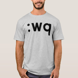 Camiseta : wq - texto preto para usuários de Vi/Vim