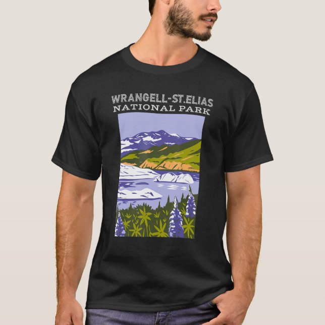 Camiseta Wrangell Rua Elias National Park Alaska Camping H (Frente)