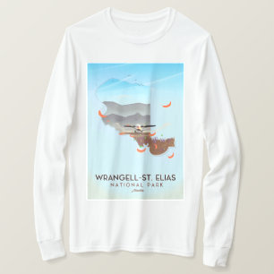 Camiseta Wrangell-Rua. Poster de Alaska do parque nacional