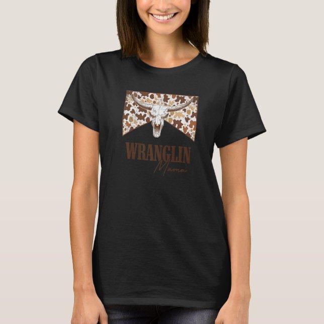 Camiseta Wranglin Mama Leopard Bull Caveira Ocidental M (Frente)