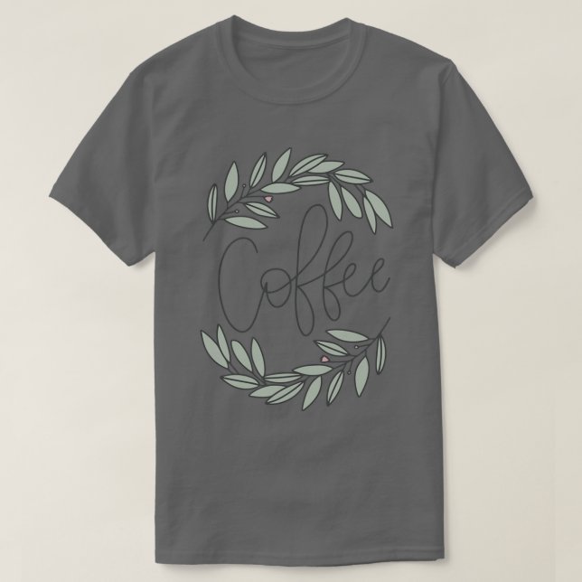 Camiseta Wreath do café (Frente do Design)