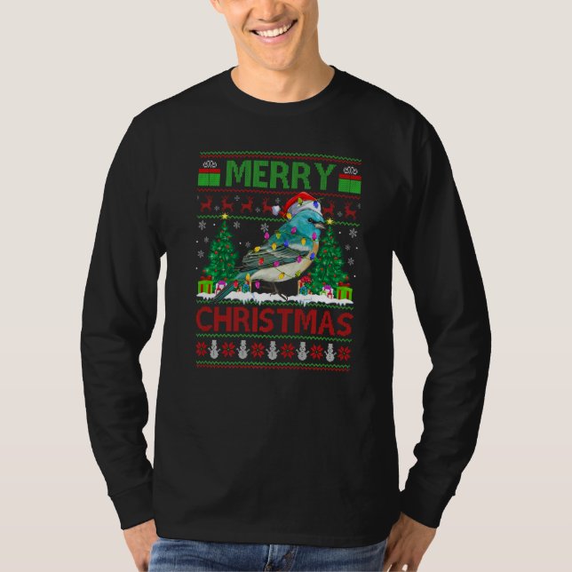 Camiseta Wren Bird  Xmas Tree Ugly Santa Wren Christmas (Frente)