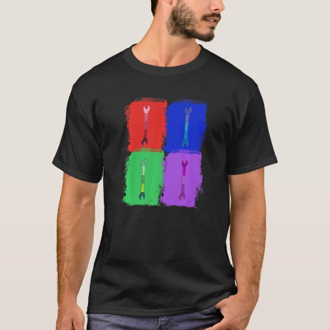Camiseta Wrench Mechanic Colorful Pop (Frente)