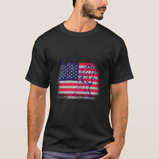 Camiseta Wrestling American USA Flag Wrestling Wrestling Fa (Frente)
