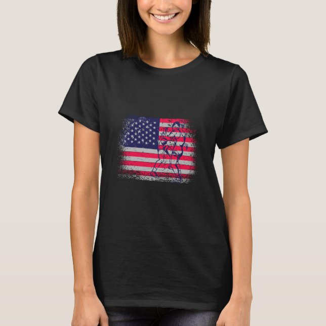 Camiseta Wrestling American USA Flag Wrestling Wrestling Fa (Frente)