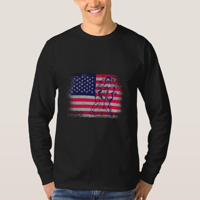 Camiseta Wrestling American USA Flag Wrestling Wrestling Fa (Frente)
