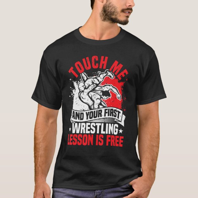 Camiseta Wrestling Funny First Lesson in Wrestling (Frente)
