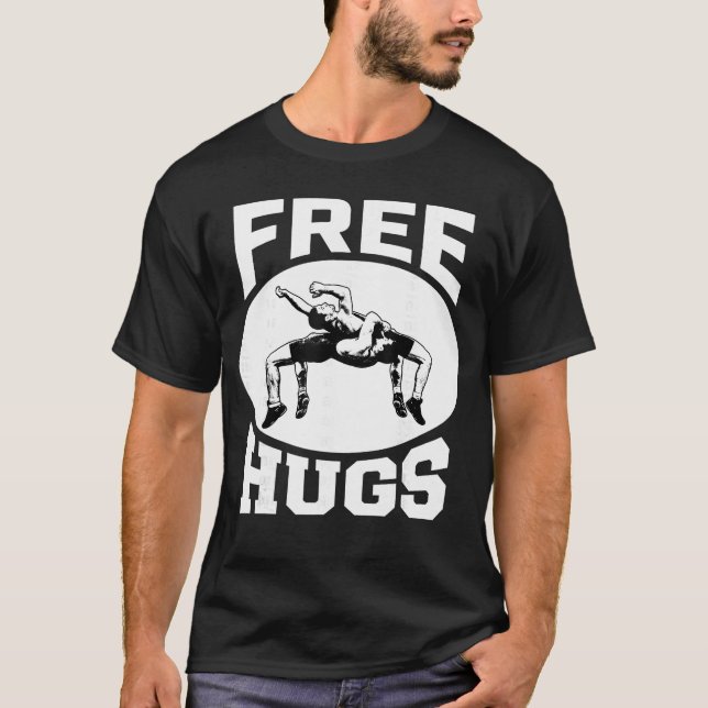 Camiseta Wrestling Funny Free Hugs (Frente)