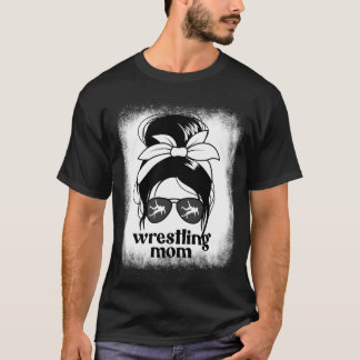 Camiseta Wrestling Mom Messy Bun Proud Wrestling Mom girl