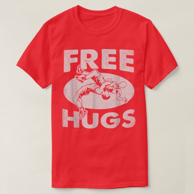 Camiseta Wrestling s  Funny Free Hugs Wrestling  (Frente do Design)