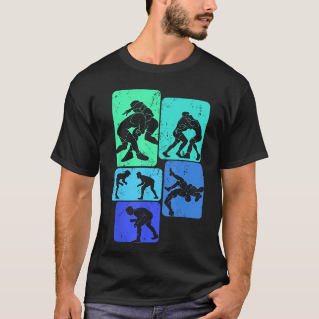 Camiseta Wrestling Wrestler Men Boys retro (Frente)