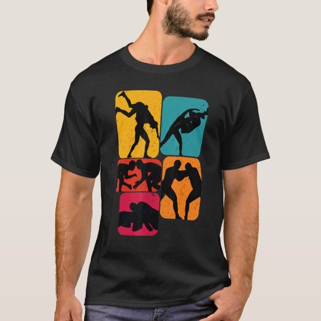 Camiseta Wrestling wrestling Retro Design (Frente)