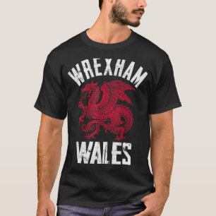 Camiseta Wrexham Wales Retro Vintage Adorava Dragão do Wrec