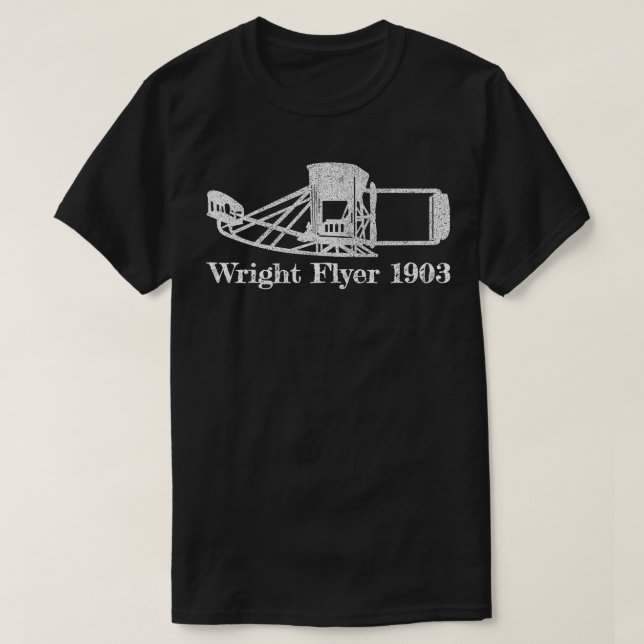 Camiseta Wright Brothers Flyer First Airplane Blueprint Gi (Frente do Design)