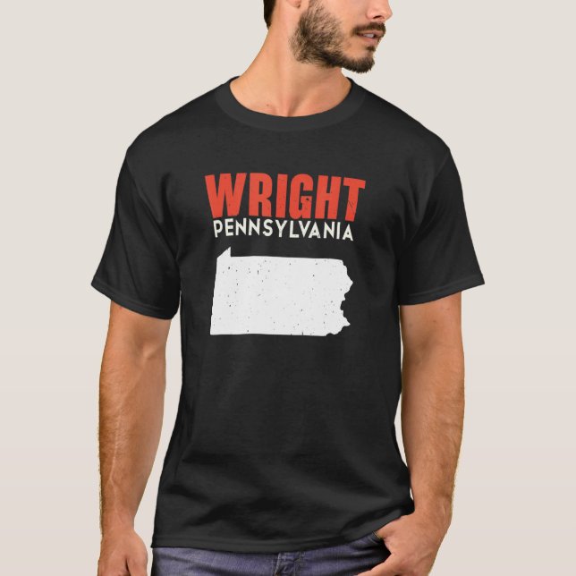 Camiseta Wright Pennsylvania USA State America Travel (Frente)
