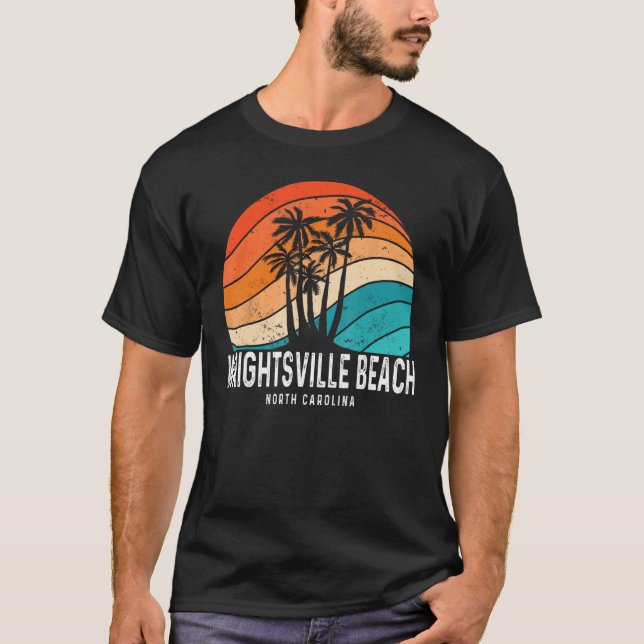 Camiseta Wright tsville Beach North Carolina Palm Tree Beac (Frente)