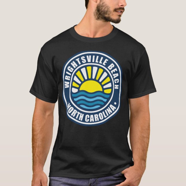 Camiseta Wright tsville BeachNorth Carolina Retro Sunset (Frente)