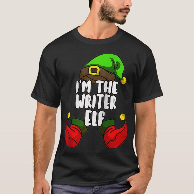 Camiseta Writer Elf Matching Family Group Christmas Party P (Frente)