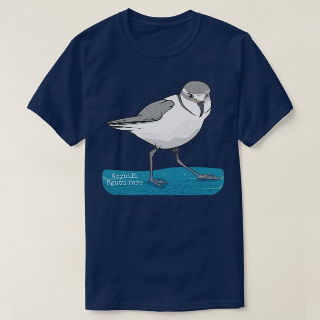 Camiseta Wrybill Ngutu para o pássaro NZ (Frente do Design)
