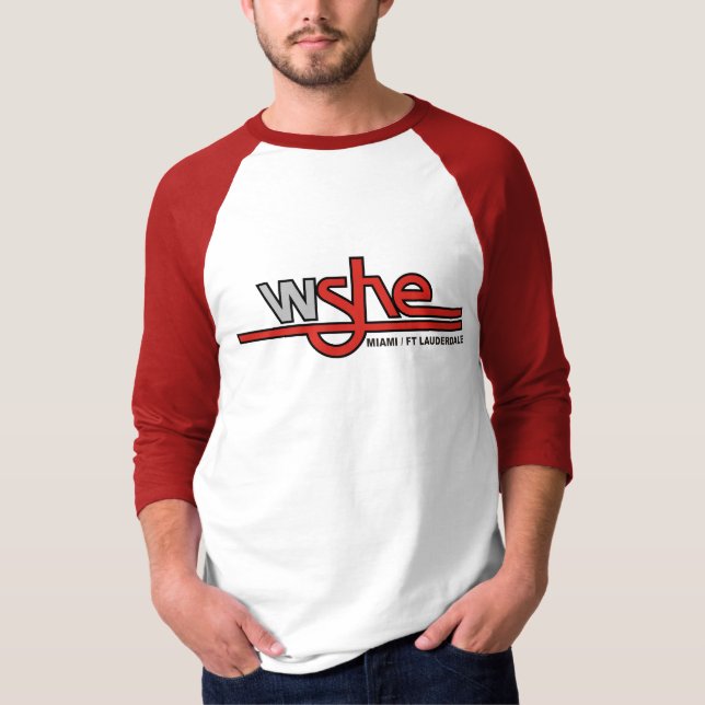 Camiseta WSHE Miami/jérsei do Raglan homens de Fort (Frente)