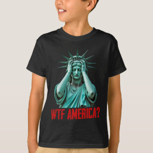 Camiseta Wtf América Estátua Da Liberdade Anti-trump Políti