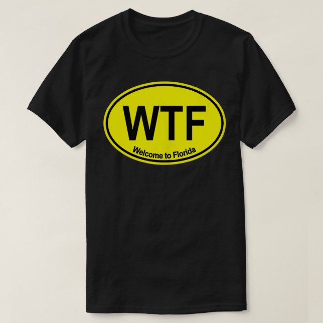 Camiseta WTF Bem-vindo à Flórida (AMARELO) (Frente do Design)