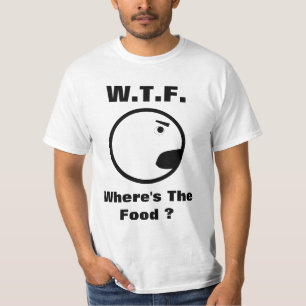 Camiseta WTF onde está a comida