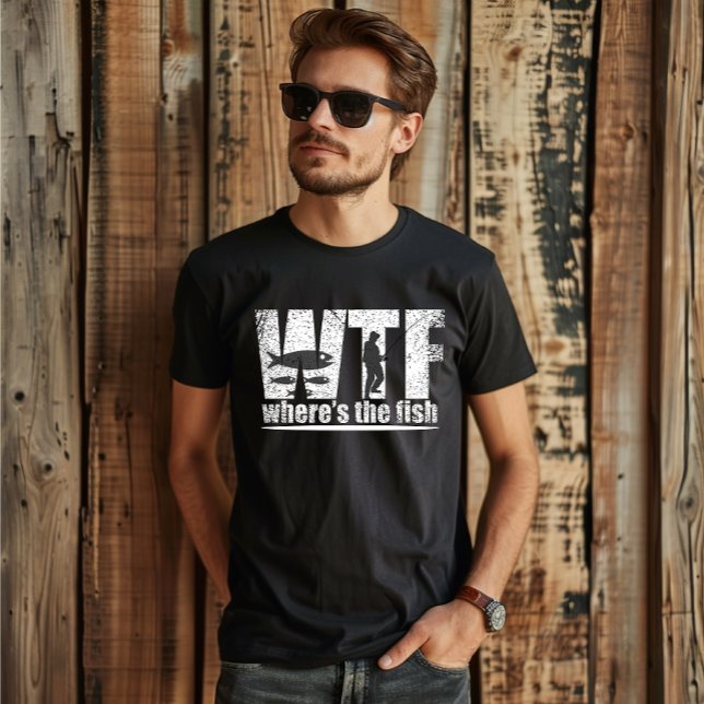 Camiseta WTF onde está a pesca engraçada do peixe (Criador carregado)