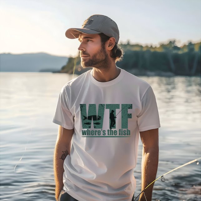 Camiseta WTF onde está a pesca engraçada do peixe (Criador carregado)