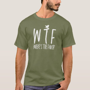 Camiseta WTF Onde está o Nerd de pássaros de aposentadoria