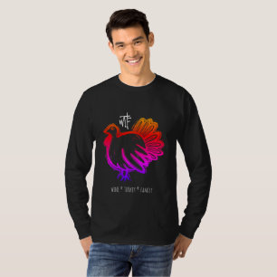 Camiseta WTF Wine Turkey Family Rainbow