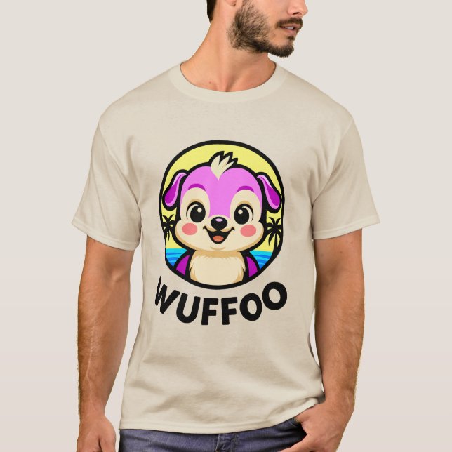 Camiseta Wuffoo Adventures Cute Kawaii Puppy animation logo (Frente)