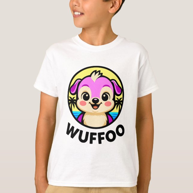 Camiseta Wuffoo Adventures Cute Kawaii Puppy animation logo (Frente)