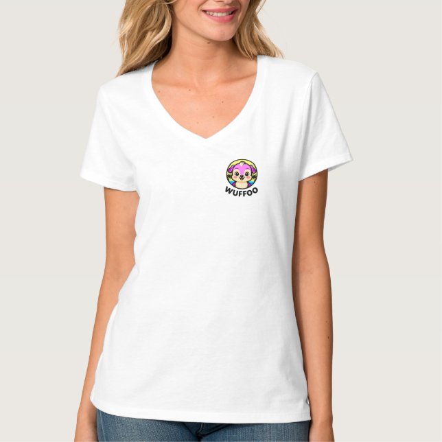 Camiseta Wuffoo Adventures Cute Kawaii Puppy animation logo (Frente)