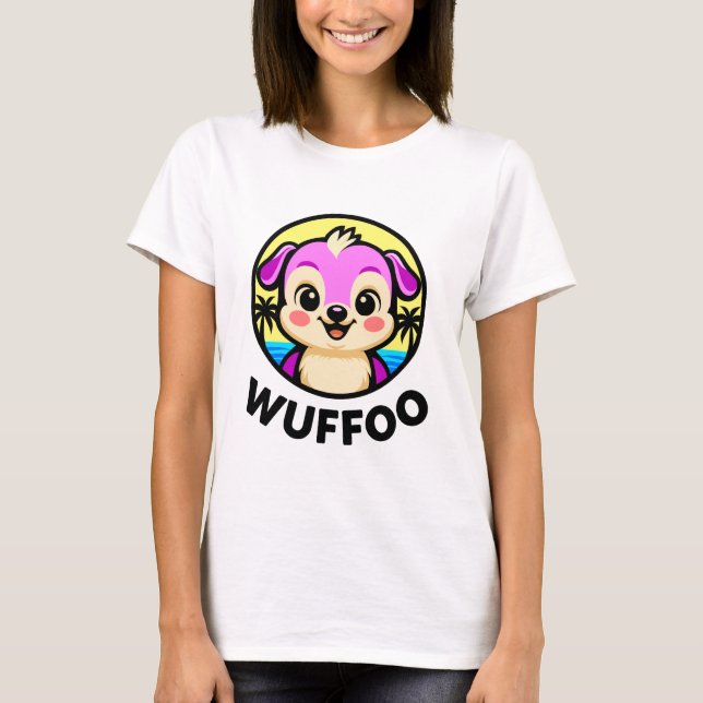 Camiseta Wuffoo Adventures Cute Kawaii Puppy animation logo (Frente)