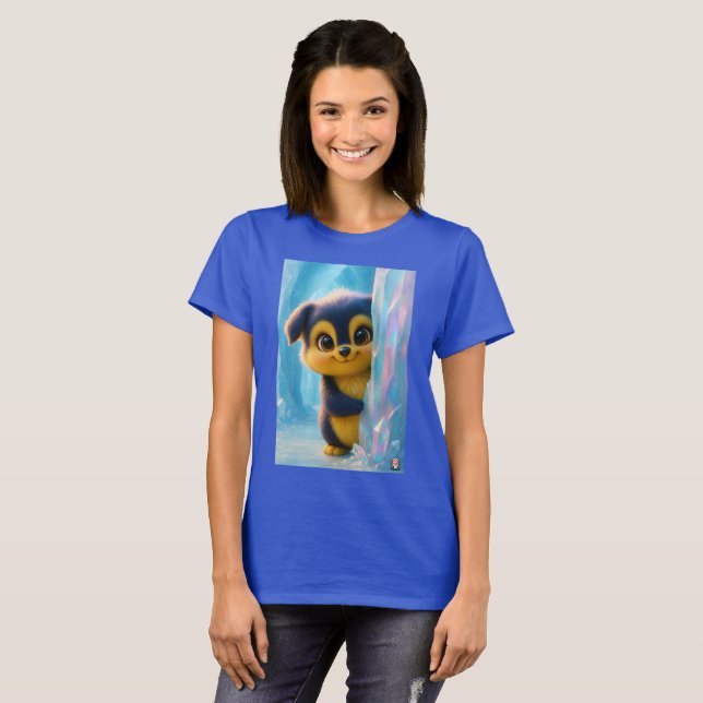 Camiseta Wuffoo Molli Cute Kawaii Puppy Ice cave (Frente Completa)