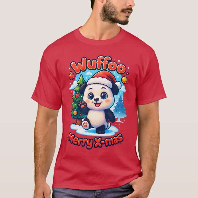 Camiseta Wuffoo Poppi Merry X-mas Kawaii 3D Holiday (Frente)