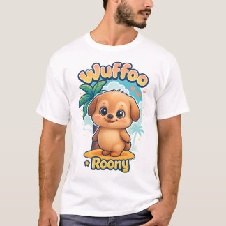 Camiseta Wuffoo Roony Cute Kawaii Puppy Tropical Island tee