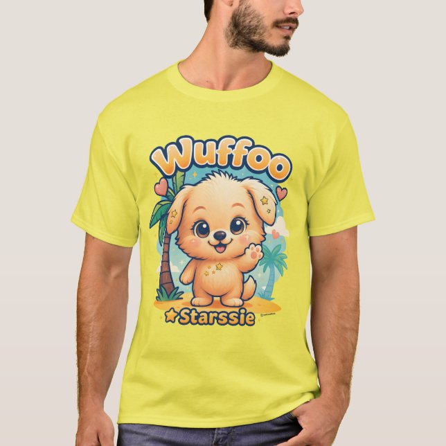 Camiseta Wuffoo Starssie Kawaii Puppy Tropical Island tee (Frente)
