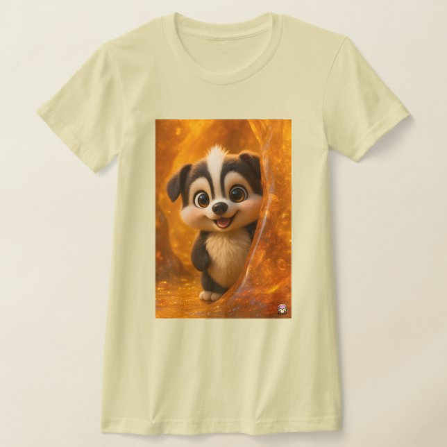 Camiseta Wuffoo Surffie Cute Kawaii Puppy Amber tee (Postura )