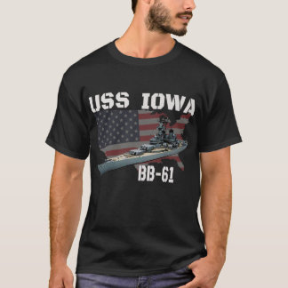Camiseta WW2 American Battleship USS Iowa Warship BB- 61 Ve