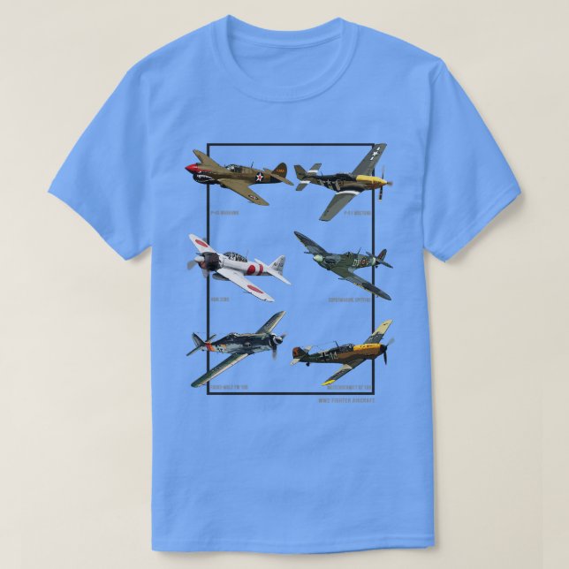 Camiseta WW2 Aviões de Combate (Frente do Design)