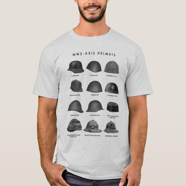 Camiseta WW2 - Axis Helmets  (Frente)
